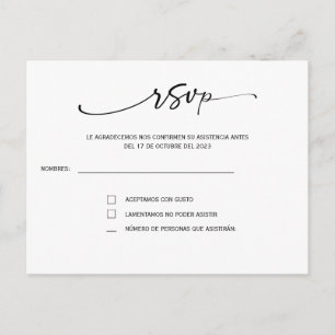 RSVP au mariage espagnol carte postale