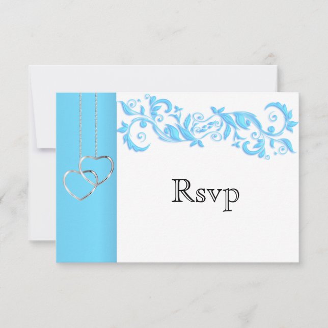 RSVP Baby Blue Floral Swirl et blanc (Devant)