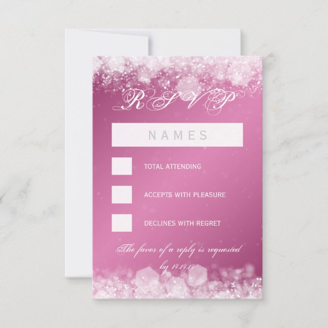 RSVP Baby Shower Night Sparkle Pink (Front)