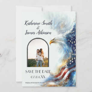 RSVP Bald Eagle Patriotic USA Semiquincentennial Save The Date