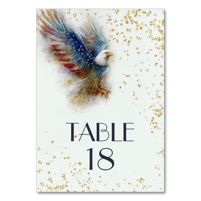 RSVP Bald Eagle Patriotic USA Semiquincentennial Table Number (Back)