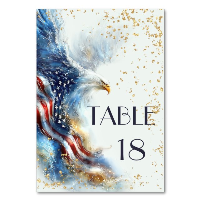 RSVP Bald Eagle Patriotic USA Semiquincentennial Table Number (Back)