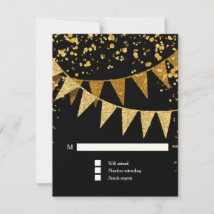 RSVP Bannière moderne Pennant avec Parties scintil