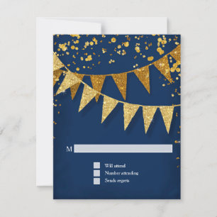 RSVP Bannière moderne Pennant avec Parties scintil