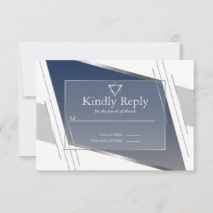 RSVP Bar Mitzvah moderne Argent bleu ardoise