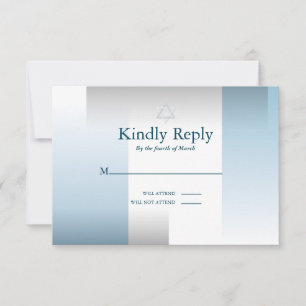 RSVP Bar Mitzvah moderne Silver bleu géométrique