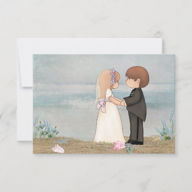 RSVP beach wedding Card (Front)