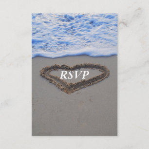 RSVP  Beach Wedding Heart in Sand
