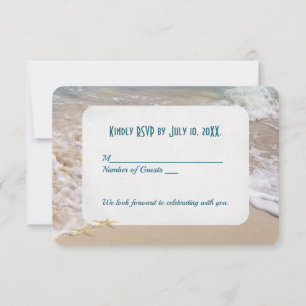 RSVP Beach Wedding Hearts Invitation
