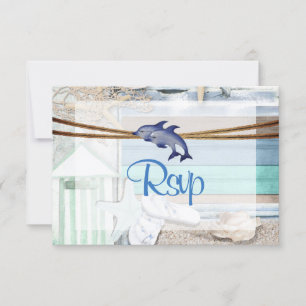 RSVP Beachfront Dolphin Wedding Card