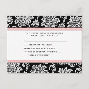 RSVP Black and Light Pink Damask