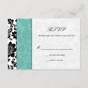 RSVP Black et Aqua Mariage damassé