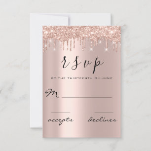 RSVP Black Rose Gold Glitter Drips Lux