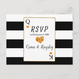 RSVP Black & White Stripes King & Queen Cards