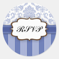 RSVP - Blue Damask Stripe Sticker