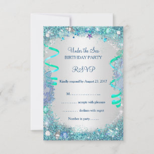 RSVP Blue Under The Sea Birthday Party Card