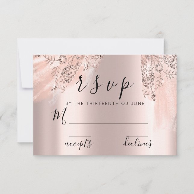 RSVP Blush Sweet 16e Fête des mariées Rose (Devant)