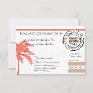 RSVP Boarding Pass TO Dominican Republic Card