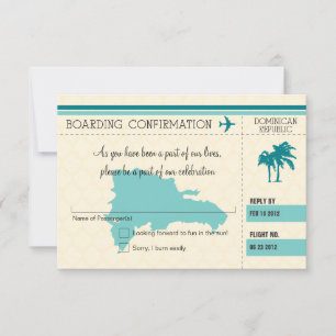 RSVP Boarding Pass TO Dominican Republic Card