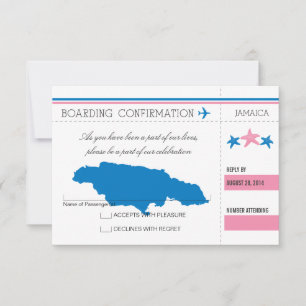 RSVP Boarding Pass TO JAMAICA Card