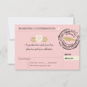 RSVP Boarding Pass TO Jamaica Card