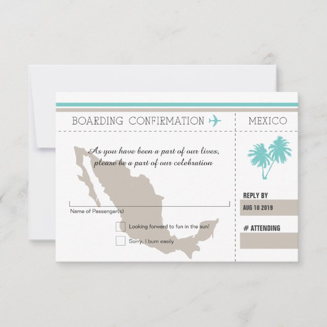 RSVP Boarding Pass TO MEXICO (Front)