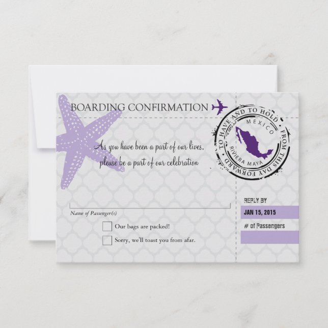 RSVP Boarding Pass TO Mexico (Front)