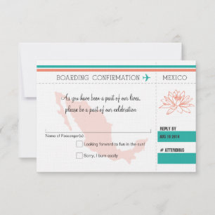 RSVP Boarding Pass TO MEXICO Card
