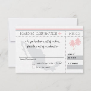 RSVP Boarding Pass TO MEXICO Card