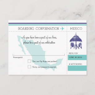 RSVP Boarding Pass TO Mexico Card