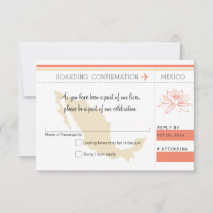 RSVP Boarding Pass TO MEXICO Card