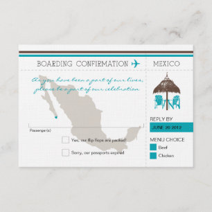 RSVP Boarding Pass TO Mexico Invitation