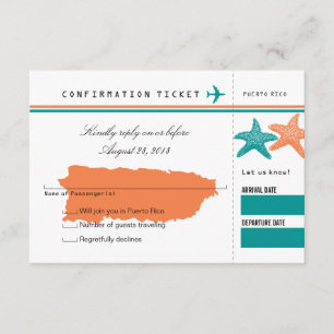 RSVP Boarding Pass TO Puerto Rico Card