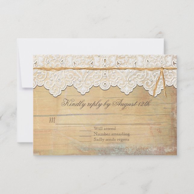 RSVP Boho Elegant Rustic Country Vintage Lace Wood (Front)