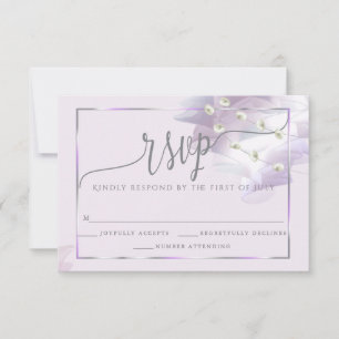 RSVP     BOHO Lilac Ombré Ruffles Card