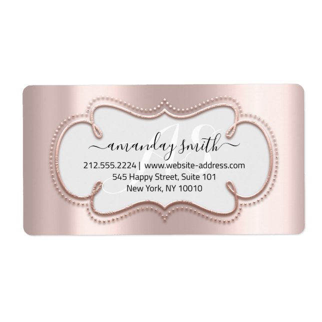 RSVP Bridal Sweet Monogram Rose Gold Frame (Devant)