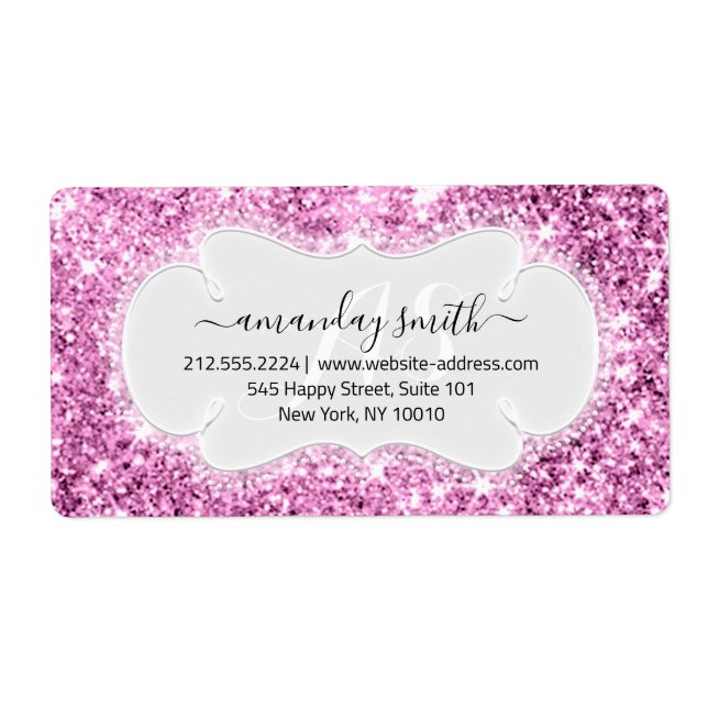 RSVP Bridal Sweet Monogram Wedding Pink Glitter (Front)