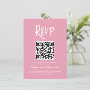 RSVP by QR Code Blush Pink Script Style RSVP Invitation