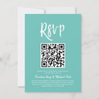 RSVP by QR Code | Mint Green Script Style