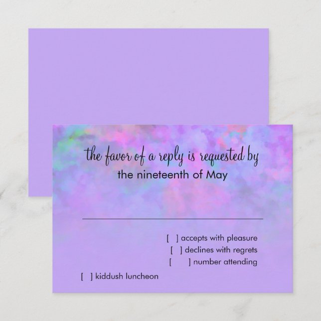 RSVP Card Abstract Design in Purple (Front/Back)