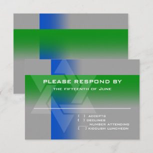 RSVP Card Blue and Green on Any Colour