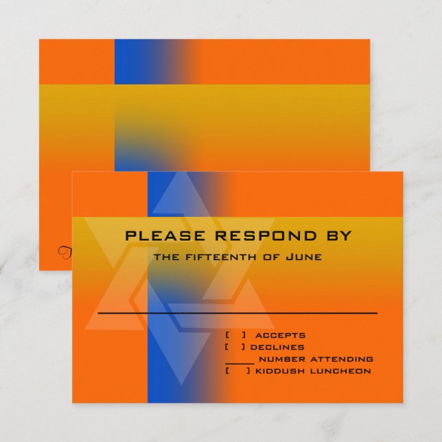 RSVP Card Blue and Yellow on Any Colour (Front/Back)