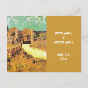 RSVP card,  Farmhouse in Provence, Van Gogh Invitation Postcard