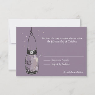 RSVP Card Fireflies & Mason Jar