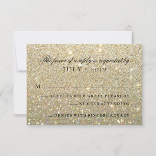 RSVP Card - Gold Glitter Fab