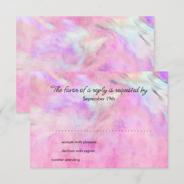 RSVP Card Hot Pink and Purple Tie Dye Design (Front/Back)