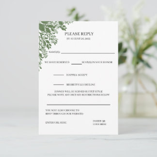 RSVP Card in Classic Greenery