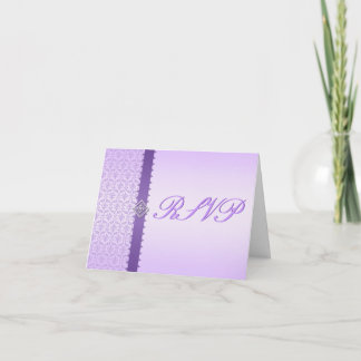 RSVP Card in Vintage Lilac and Purple Damask