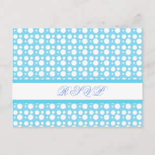 RSVP card, light blue dots Invitation Postcard