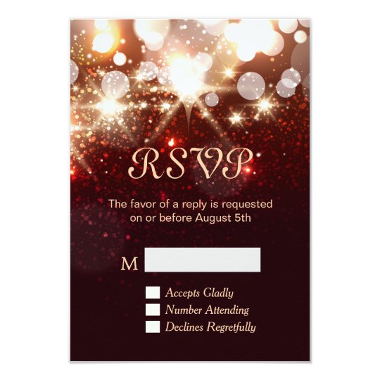 RSVP Card - Modern Gold Glitter Sparkles